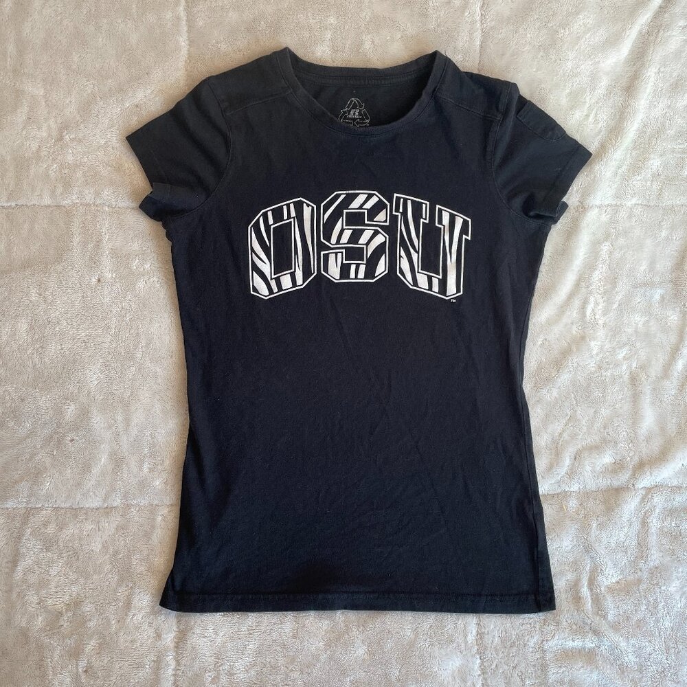 Russell Kids OSU Zebra Print Graphic T-Shirt Youth Size Small